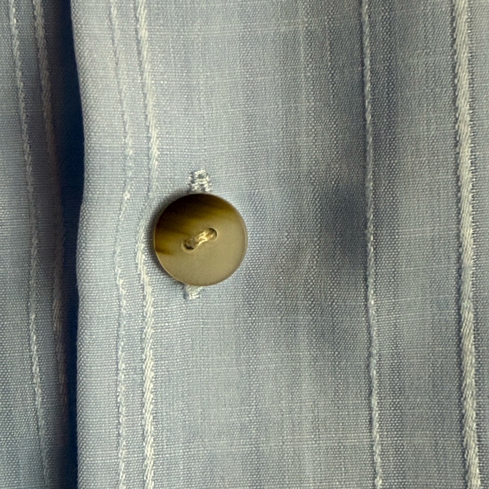 Van Heusen Light Blue Leaf Print Shirt - Picture 4 of 6